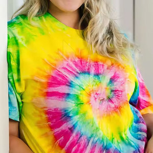 Women's Cotton Blended <b>Tie</b> <b>Dye</b> T-Shirt Short Sleeve Streetwear <b>Top</b> for Stylish Everyday Looks Eco-Friendly for Summer - Product Image 6