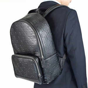 Casual leather backpack with multi pocket front design top handle and wide shoulder straps - Product Image 5
