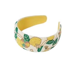 Elegant Seed Beads Hairband With Floral Embroidery Handmade <b>Beaded</b> Hairband Stylish Embroidery Pattern - Product Image 3