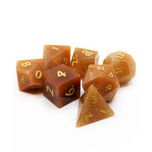 Dés en pierre de haute qualité, aventurine rouge, cristal naturel, pierres précieuses de guérison reiki, pierres gravées, dés personnalisés, cristal viking - Product Image 6