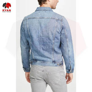 Veste en jean pour homme pour toutes les saisons, couleur bleu classique, coupe régulière confortable - Product Image 4