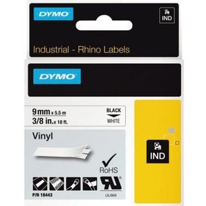 Cinta Adhesiva Blanca y Negra DYMO IND, 9 mm x 5.5 m, Cintas Eléctricas - Product Image 1