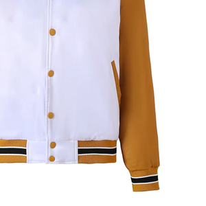 Chaqueta Bomber Varsity de Satén Blanca, al por Mayor, para Fraternidades Griegas, Ropa Urbana Unisex, Impermeable, Reversible, Transpirable - Product Image 5