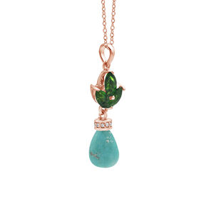 925สีเงินสเตอร์ลิง32x9x12มม. จี้สร้อยคอธรรมชาติโครเมี่ยมไดออปไซด์รูปไข่สีเขียวขุ่นสำหรับงานแต่งงาน - Product Image 6