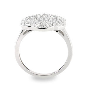 แหวนเพชรรูปดอกไม้ประดับเพชรสีทองขาว14K สุดหรูที่มีเพชร0.58ct เหมาะสำหรับงานหมั้นในงานแต่งงานหรือเครื่องประดับสุดหรู - Product Image 4