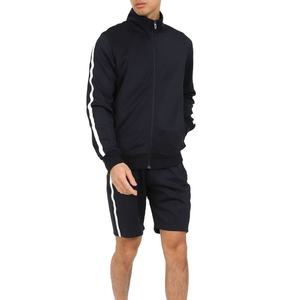 Customizable Plus Size Breathable Windbreaker Jacket and Shorts <b>Set</b> for Men Summer Two-Piece Polyester/Cotton - Product Image 1