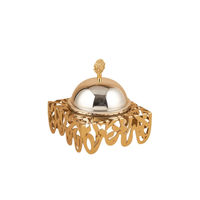 Bol à dattes en métal, design laser arabe, fait main, moderne, de luxe, écologique, sans BPA, résistant à la chaleur, avec support à trois pots et couvercle, pour la maison et les fêtes
