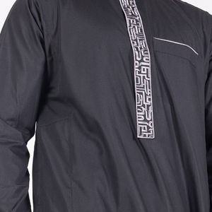 Kaftan Jubbah Thobe pour homme, couleur unie, vêtements arabes Daffah, vêtements islamiques pour adultes, Thobe musulman à vendre, léger, service OEM - Product Image 5