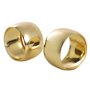 Anneau de serviette en métal plaqué or de luxe forme mariage Banquet dîner Table décoration accessoires porte-serviettes stocké - Product Image 1