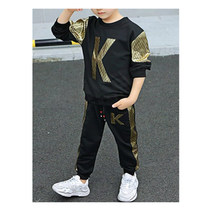 Chándal de algodón con logotipo personalizado para niños, conjunto de ropa informal para correr, chándal liso, venta al por mayor - Product Image 1