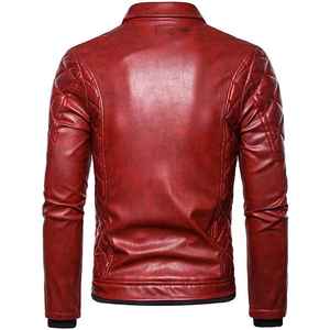 Leather <b>Jacket</b> Factory Direct High Quality Zipper Wholesale Leather <b>Jacket</b> for Men Leather 2025 with Custom logo Printed - Product Image 3