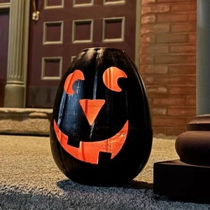 Support de lampe Jack O Lantern en métal pour Halloween, avec motif de visage sculpté, décoration en fer résistante aux intempéries pour l'extérieur et l'intérieur effrayants - Product Image 1