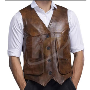 Breathable Winter Warm <b>Men's</b> Leather <b>Vest</b> Casual Outerwear High Quality OEM Service Customizable Design Reasonable Price - Product Image 2