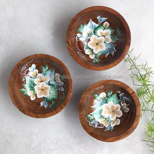 Cuenco de madera para utensilios de cocina, cuenco para servir ensaladas, fabricante al por mayor, nuevo diseño, cuenco para servir ensaladas de madera acabado a mano - Product Image 5