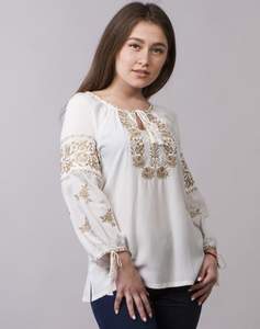 Elegante Casual Antiguo Ucraniano Inspirado Colección Diseñador Blusa de mujer Popelina Hasta la rodilla Cintura natural Verano - Product Image 3