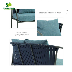 Ensemble de meubles de salon d'extérieur <span class=keywords><strong>Victoria</strong></span> 4 en 1, cadre antirouille, résistant à la pluie, plusieurs couleurs au choix pour les hôtels et les cafés - Product Image 4