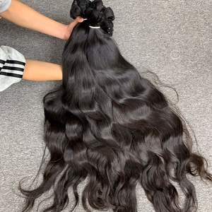 Extensiones de cabello humano vietnamita crudo ondulado Natural de trama de alta calidad, doble dibujado, un donante, 8-40 pulgadas de longitud - Product Image 4