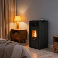 Poêle à granulés de bois PS-60 de style moderne, 6 kW, haute efficacité, avec télécommande, pour le chauffage intérieur des villas et appartements