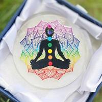 Plaque décorative personnalisée en sélénite, pierre naturelle, 3 pouces, sculptée, toucher réel, blanche, pour l'amour, la guérison, le chakra, la recharge, le Reiki, le Feng Shui