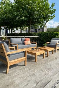 Modern <b>Outdoor</b> Teak Wood Sectional <b>Sofa</b> Set Weather Resistant Garden Leisure Couch Luxury Resort Villa Patio Furniture - Product Image 3