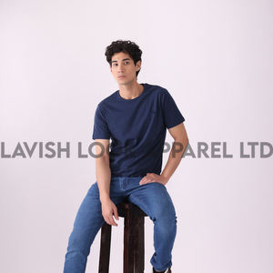 เสื้อยืดผ้าฝ้ายถักแบบพอดีตัวเสื้อยืดผู้ชายระบายอากาศได้ดีพิมพ์ลายหน้าจอว่างเปล่าแบบกำหนดเอง100% - Product Image 5