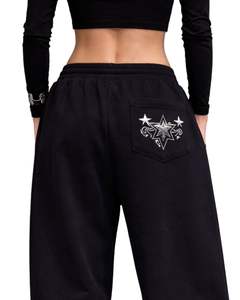 Pantalones Deportivos Anchos con Estampado de Estrella Negra Personalizados para Hombre y Mujer, Estilo Urbano Holgado, Pantalones Jogger de Felpa, Estilo Moderno - Product Image 6