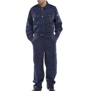Combinaisons personnalisées en sergé de polyester 100% fabriquées par l'usine Combinaisons OEM Combinaison de sécurité une pièce Uniforme de travail pour hommes - Product Image 2