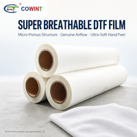 Film DTF PET respirant et antidérapant pour impression DTG douce, sans transfert d'encre, durée de vie de 365 jours, film de transfert thermique pour vêtements
