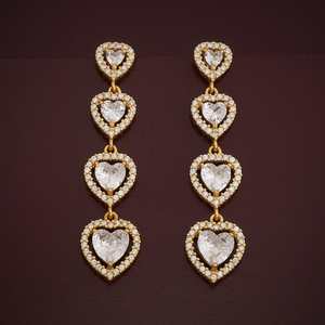 92.5 <b>Silver</b> Chandelier <b>Earrings</b> <b>Heart</b>-Shaped 183065 for Weddings - Product Image 3