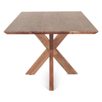Table à manger extensible et pliable en bois d'acacia massif, style industriel moderne, pour la maison, le bar ou une utilisation en ferme