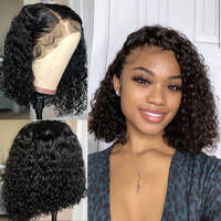 Cheveux humains crépus bouclés Perruques courtes Bob Cheveux humains Lace Front Brazilian Raw Pixie Cut Cheveux humains Hd Lace Perruques pour femmes noires