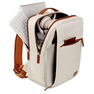 Mochila para Portátil de Cuero y Poliéster Personalizable de Gran Capacidad, Correa Desmontable, Moderna, Casual, Clásica, Duradera, con Paneles - Product Image 6