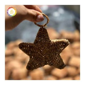Crafts Christmas <b>Tree</b> <b>Ornament</b> Set Wicker Santa Boots, Hanging Rattan Christmas Bells, Hanging Rattan Leaves for Christmas <b>Tree</b> - Product Image 6