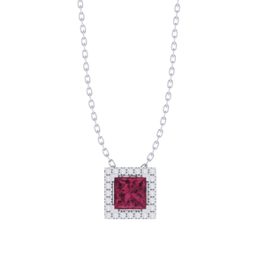Chaîne plaquée or de 18 pouces avec pendentif en pierre précieuse tourmaline taille princesse, produit en argent sterling fin - Product Image 3