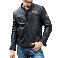 Jaket Bomber Kulit Asli Hitam Kustom OEM Laris Manis, Jaket Kulit Asli Pria, Jaket Biker Grosir