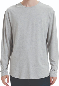 Camiseta de manga larga para hombre, diseño liso en blanco, ropa de hombre al por mayor, camiseta de manga ONG de cuello redondo de alta calidad para hombre - Product Image 6