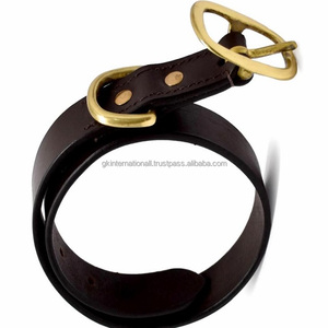 Collar de piel auténtica para perro, diseño personalizado, disponible en tamaños y colores, cuero de vaca, Chocolate, marrón, hardware de latón sólido de lujo, todos los tamaños - Product Image 6