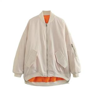 Veste bomber décontractée pour femme, nouvelle collection hiver, col roulé, avec poche zippée, respirante, en tricot, doublure en laine et nylon - Product Image 2