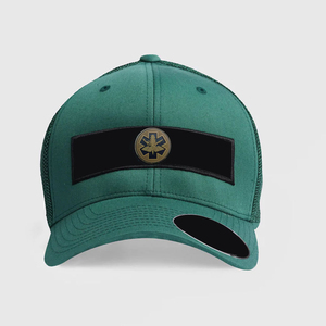 Gorra de malla de conductor de camión personalizada de gran oferta, gorra de camionero de lona con logotipo de transferencia de calor de goma a la moda para uso en exteriores, MOQ bajo - Product Image 1