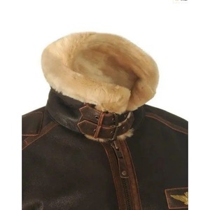 Leather <b>Jacket</b> Coat Gentleman Fall and Winter Style Intensification Keep Warm and Cold Brown Lapel Zipper <b>Jacket</b> - Product Image 4