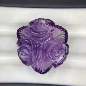 หินอเมทิสต์แกะสลักรูปทรงดอกไม้ที่หายากคุณภาพสูงสำหรับเครื่องประดับหลายชิ้นใช้แกะสลักพลอยเป็นผลิตภัณฑ์จำนวนมาก - Product Image 2
