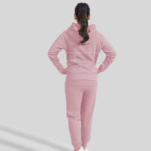 2025 100% algodón Tech Fleece mujer chándal de algodón liso chándal de dos piezas para damas ropa activa - Product Image 6