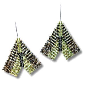 Unique floral beaded earrings handmade seed bead jewelry custom design Fashion Drop Earrings for Women and Girls - Product Image 5