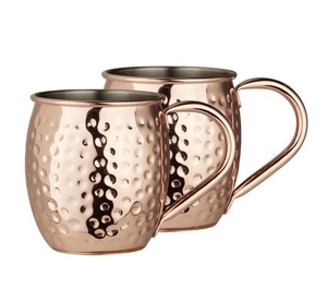 Stainless Steel Moscow Mule Mug Beer Drinking Mug Hammered Point Copper Plated Classic Design Wine Glass for bar Accessories - Product Image 4