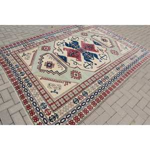 Kazak พรมตุรกีวินเทจผ้าขนแกะสี่เหลี่ยมขนาด9x12ดีไซน์คลาสสิกสำหรับห้องโถง - Product Image 4