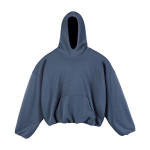 Sudadera con Capucha para Hombre, 100% Algodón, Bolsillo Bordado, Color Sólido, Manga Larga, Estilo Urbano Holgado - Product Image 3