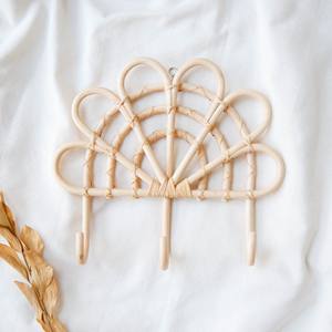 Novelty Rattan Dress Shirt Cute Flower Shaped <b>Hooks</b> <b>for</b> Hanging Kids Clothes Creative Decorative Wall <b>Hook</b> <b>for</b> Home - Product Image 3