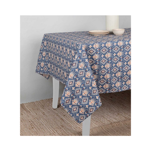 Geometric Printed Cotton Linen Indian Manufacturer Customizable Sustainable Certified <b>Tablecloth</b> <b>Square</b> Classic Washable Home Us - Product Image 1