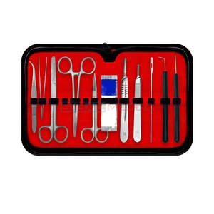 Kit de stérilisation vétérinaire réutilisable, ensemble de dissection en acier inoxydable allemand pour étudiants en médecine, pratique vétérinaire, manche de scalpel - Product Image 1