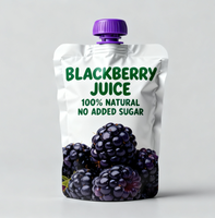 Pochette à bec verseur personnalisée pour l'emballage de jus de fruits et de boissons, 250 ml, 500 ml, boisson liquide, sac en aluminium réutilisable, debout